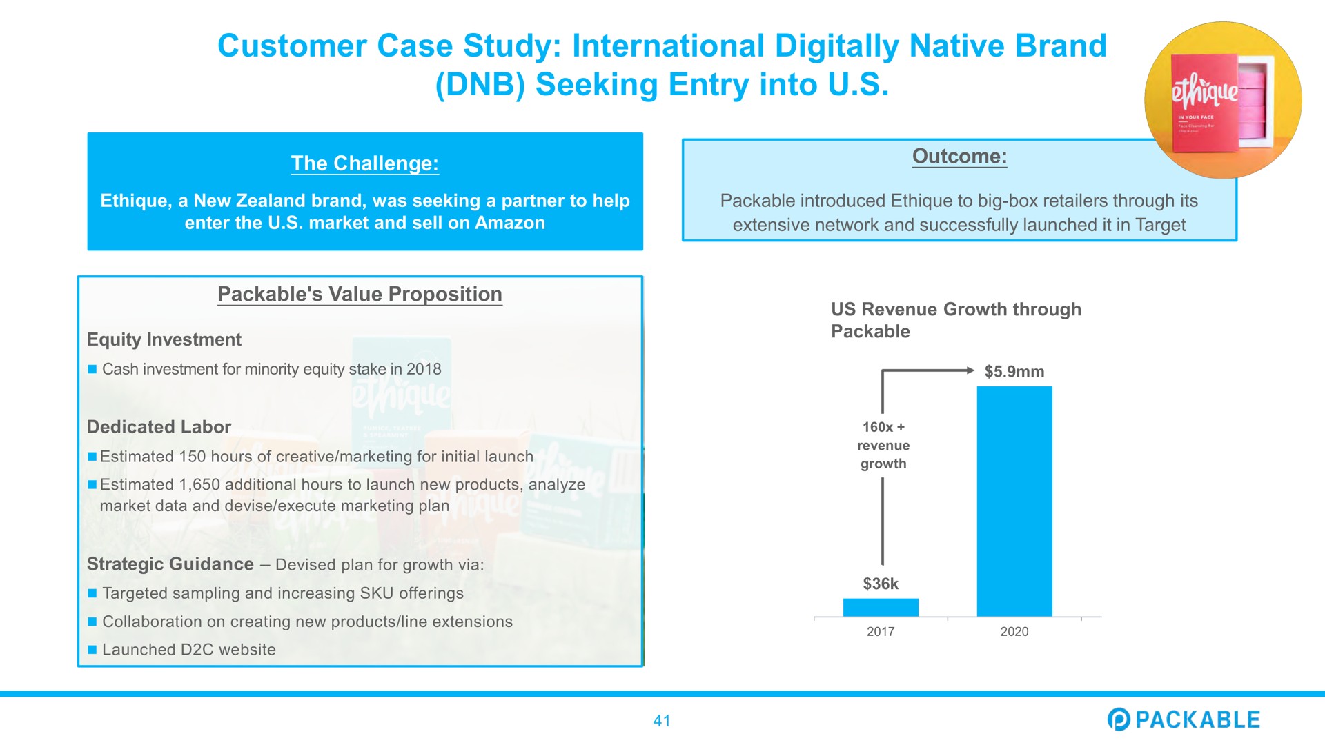 customer case study international digitally native brand seeking entry into outcome packable | Packable