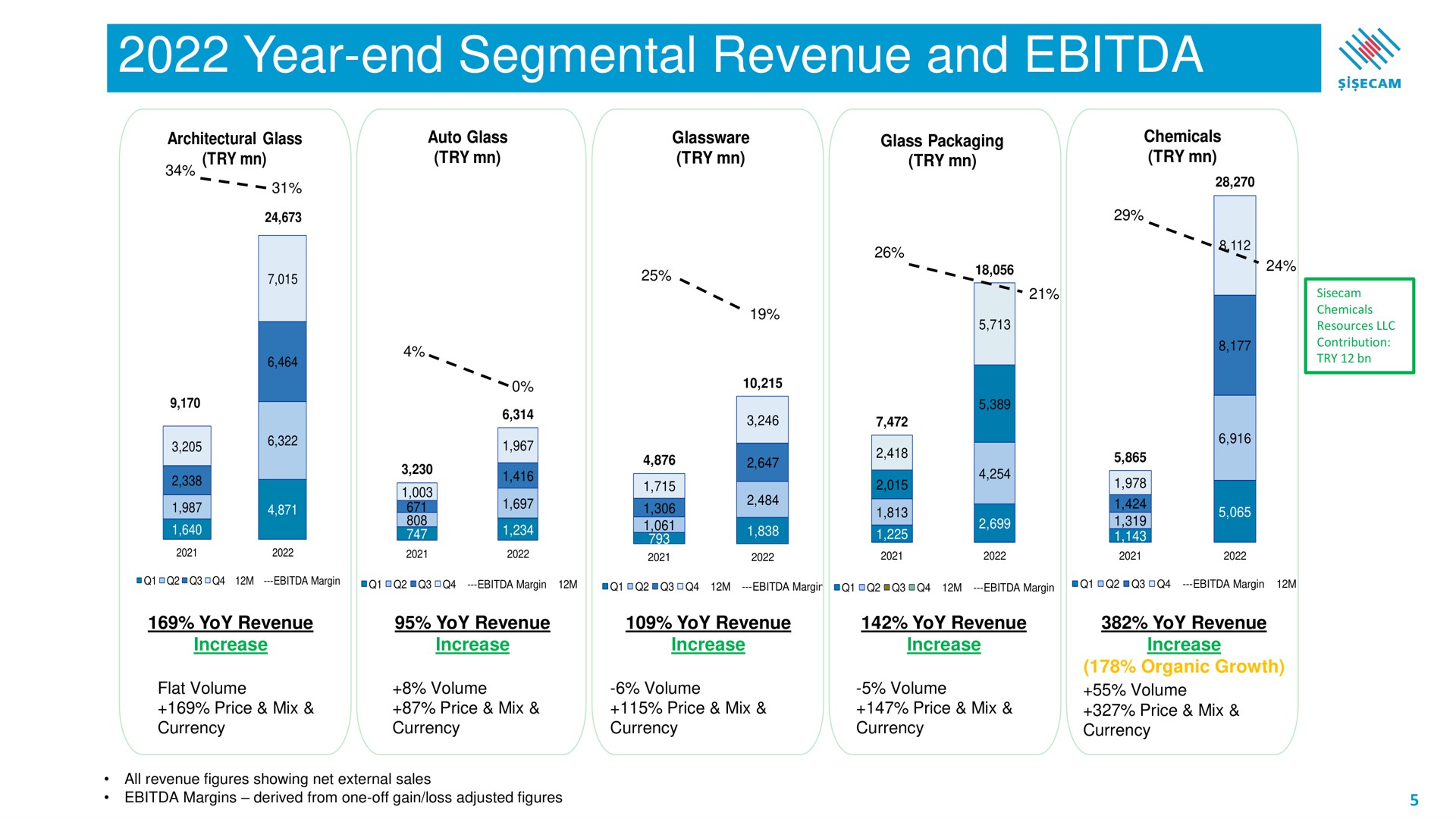 year end segmental revenue and | Sisecam Resources