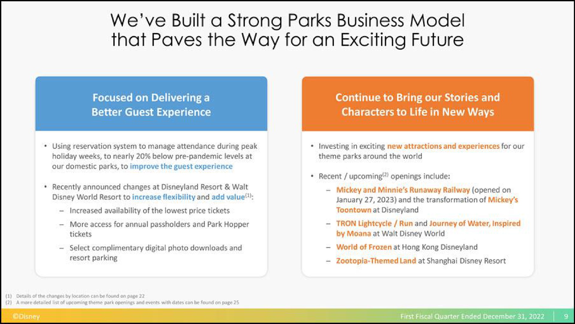 we built a strong parks business model that paves the way for an exciting future | Disney