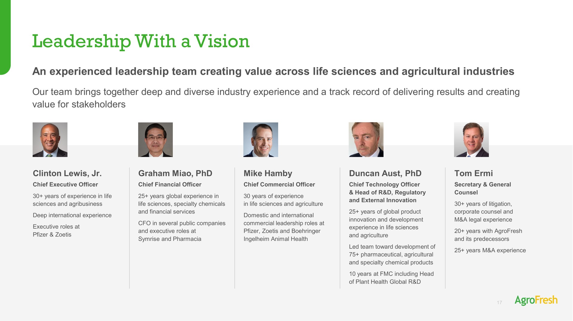 leadership with a vision | AgroFresh