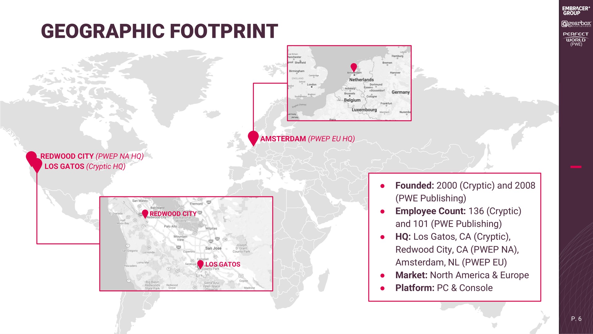 geographic footprint a redwood city redwood city | Embracer Group