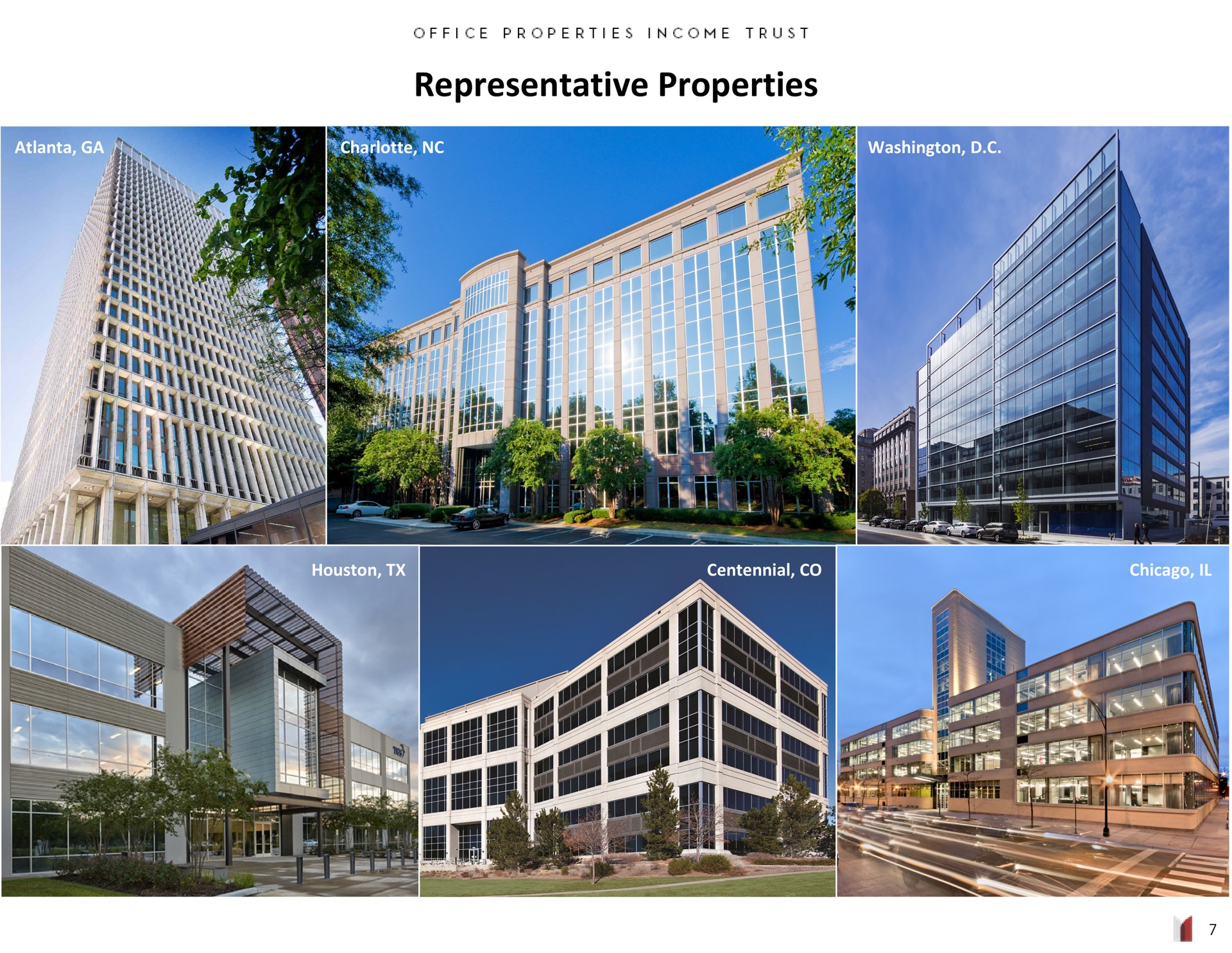 representative properties one | Office Properties Income Trust