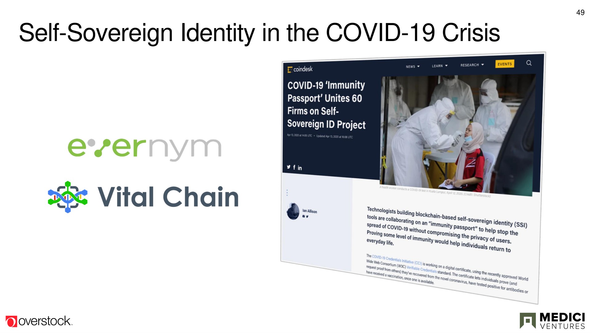 self sovereign identity in the covid crisis self sovereign vital chain | Overstock