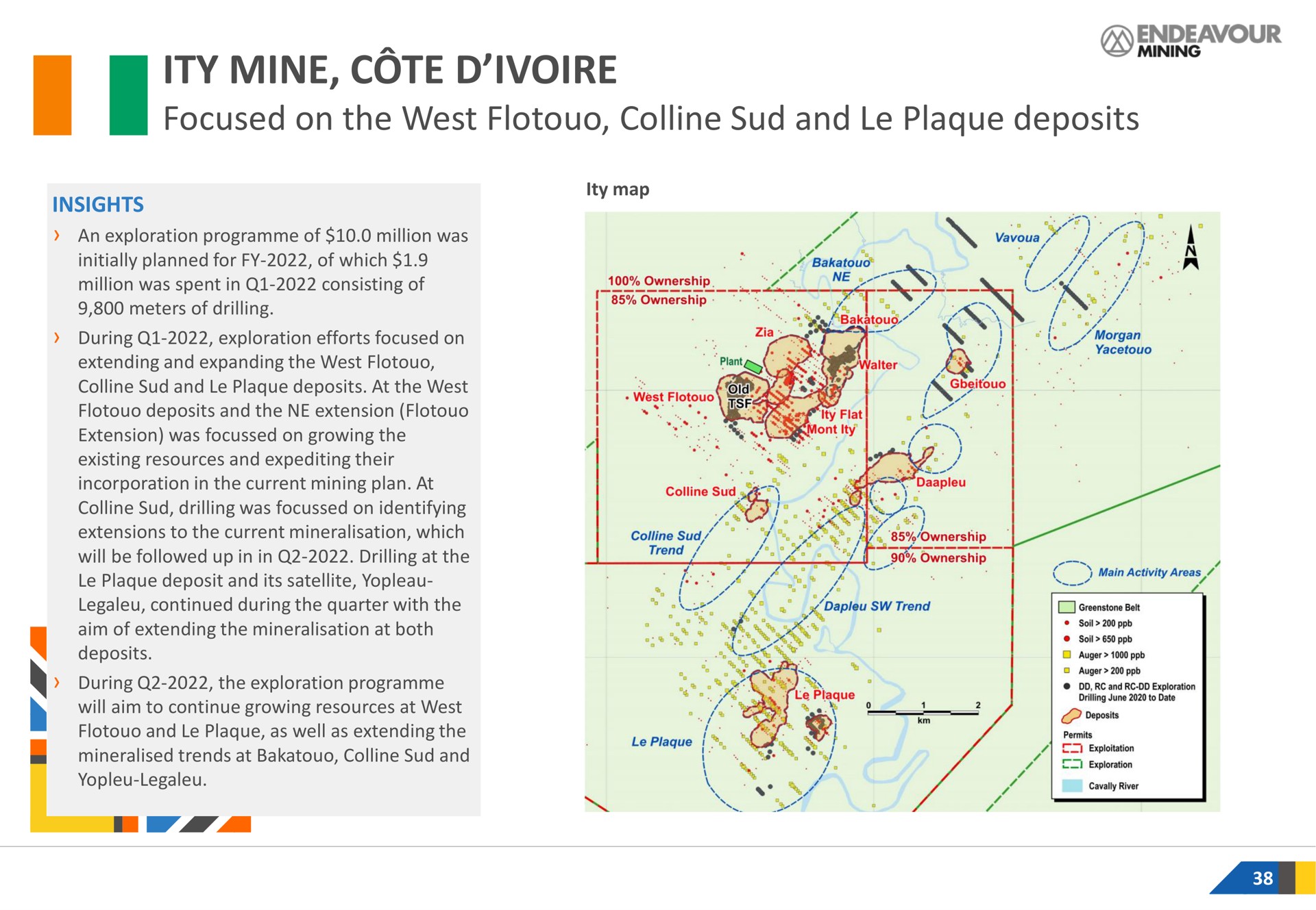mine focused on the west colline sud and plaque deposits cote | Endeavour Mining