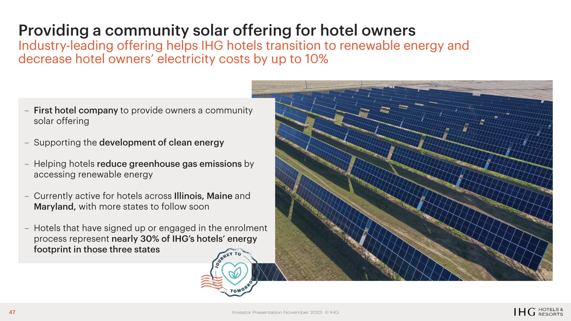 providing a community solar offering for hotel owners | IHG Hotels