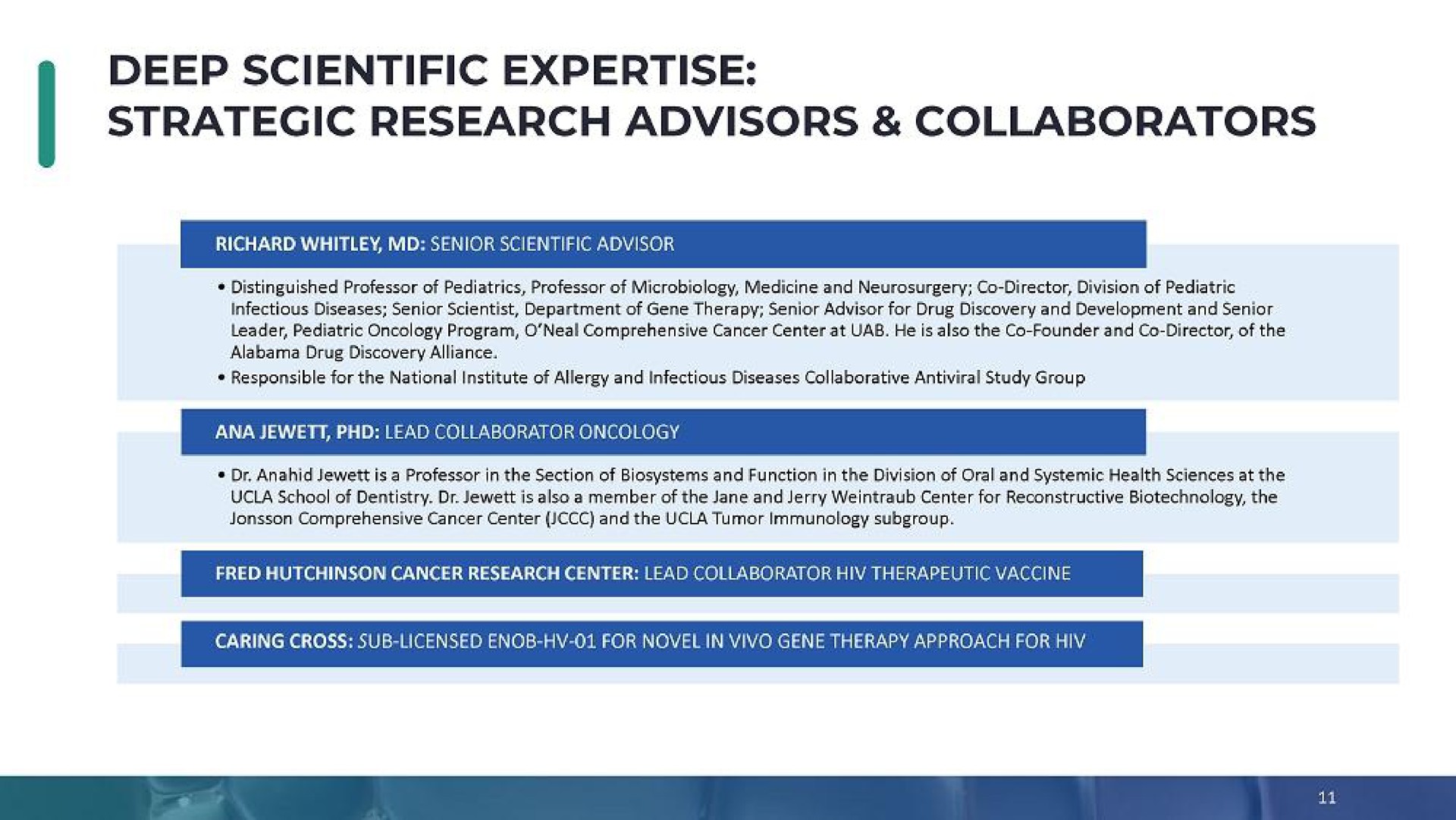 deep scientific strategic research advisors collaborators | Enochian Biosciences