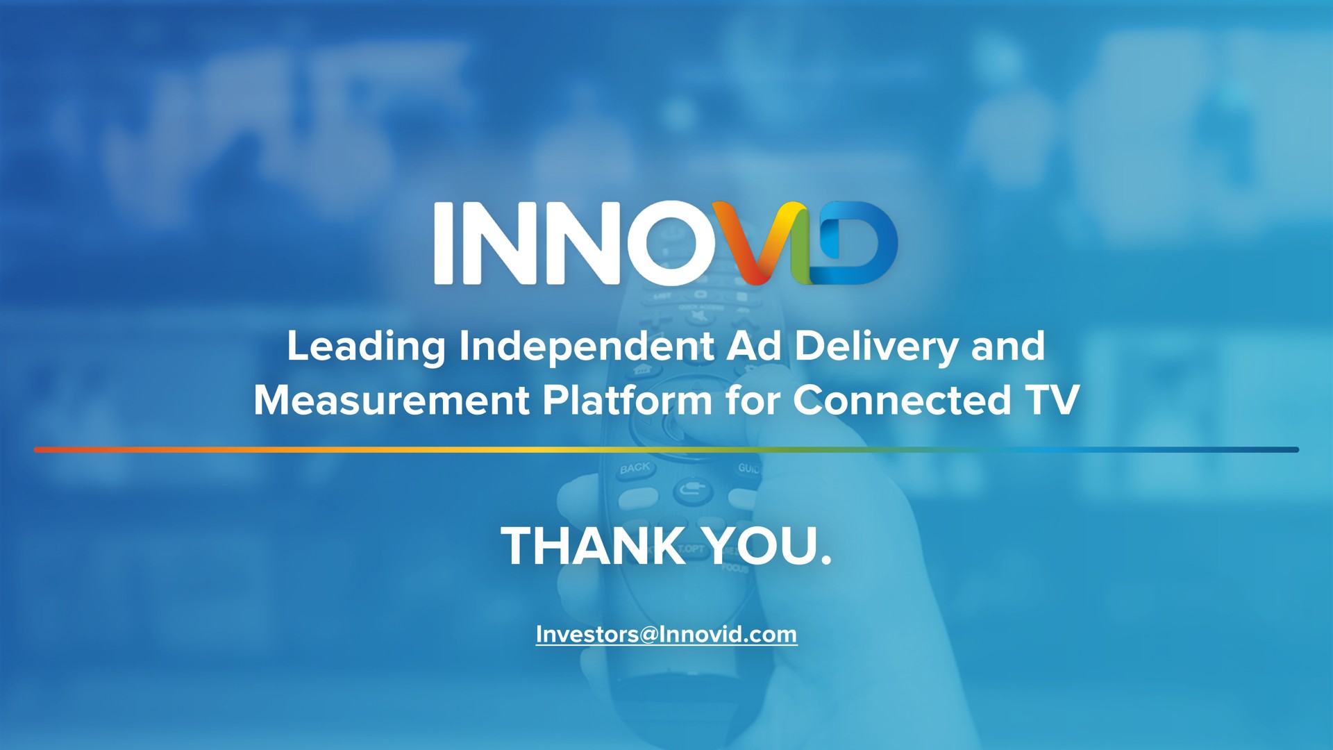 leading independent delivery and measurement platform for connected thank you | Innovid