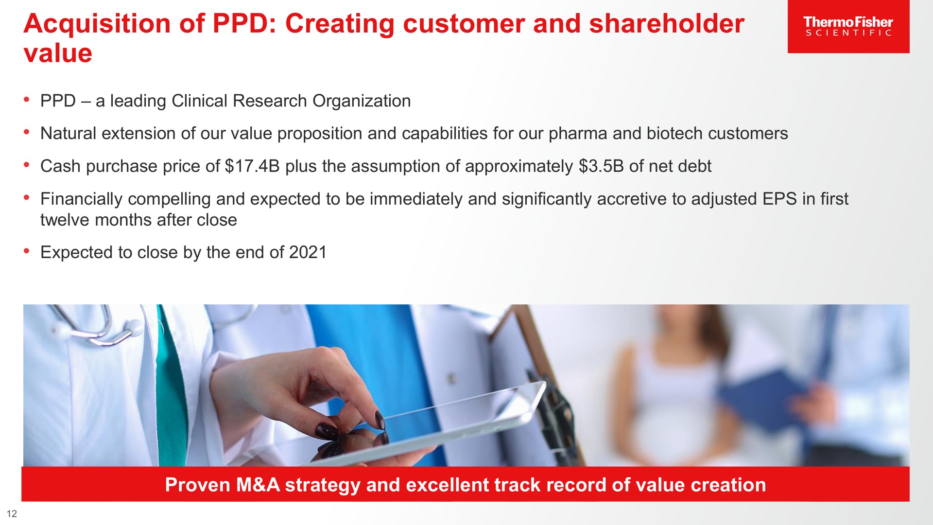 acquisition of creating customer and shareholder value | Thermo Fisher