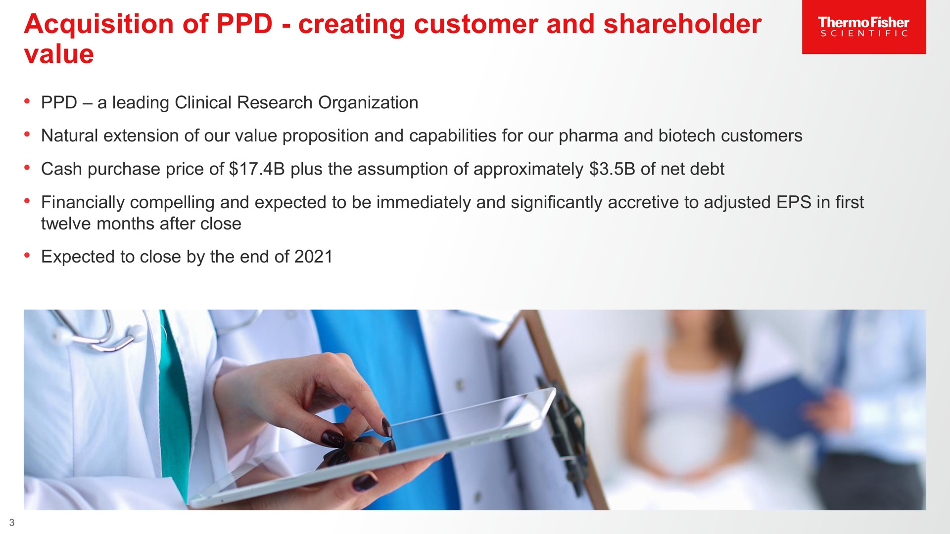 acquisition of creating customer and shareholder value an | Thermo Fisher