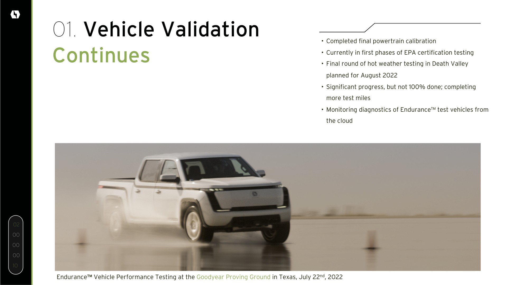 vehicle validation continues | Lordstown Motors
