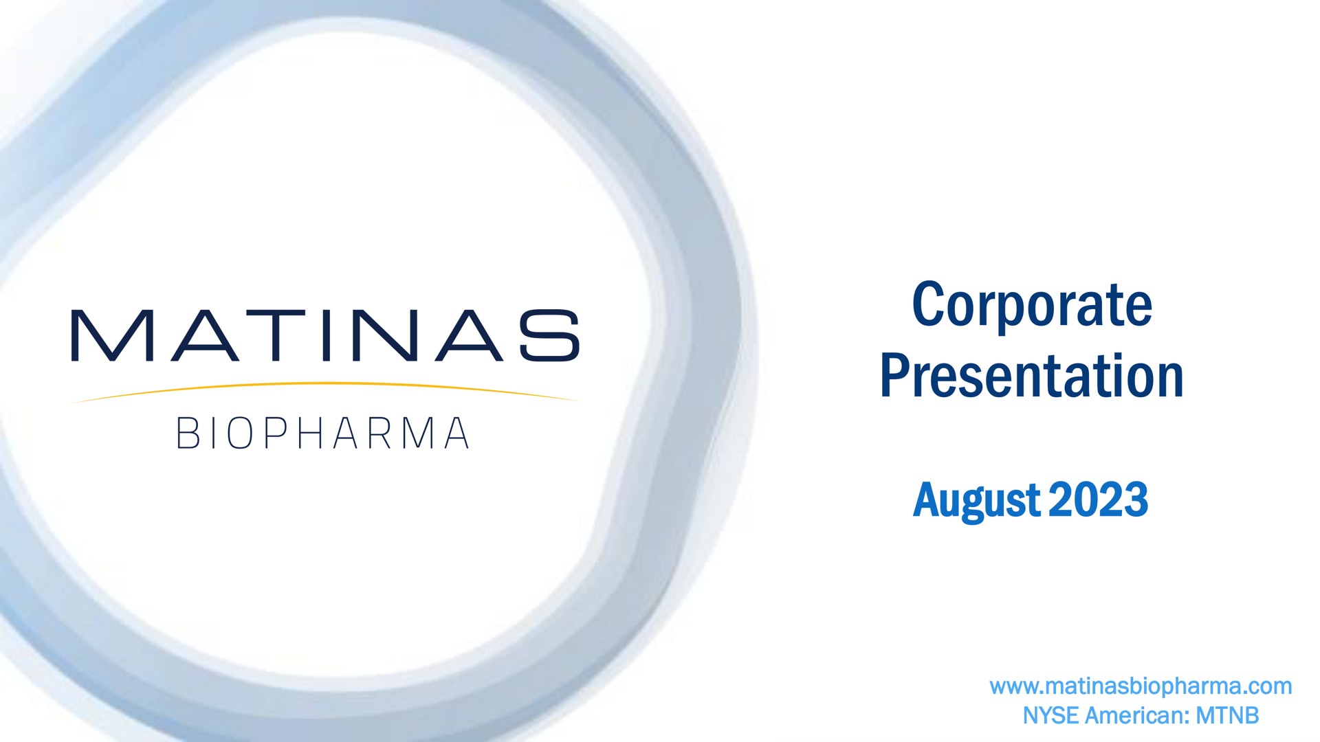 corporate presentation august | Matinas BioPharma