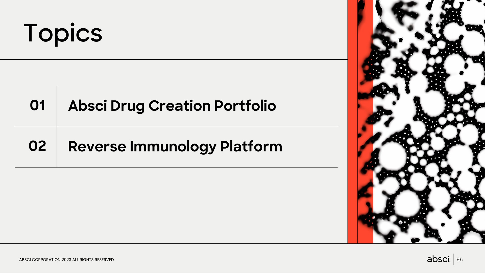 topics drug creation portfolio reverse immunology platform | Absci