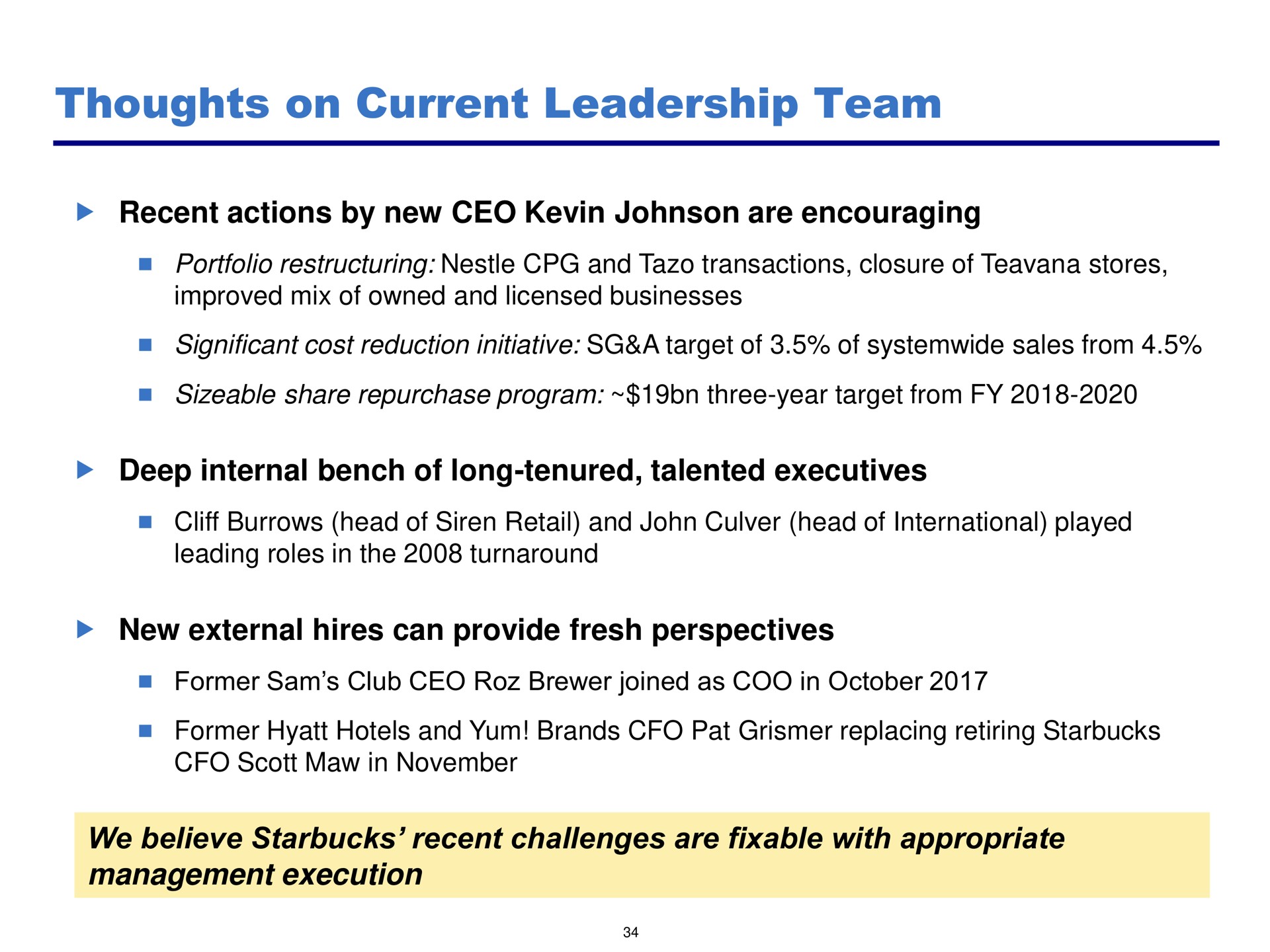thoughts on current leadership team | Pershing Square