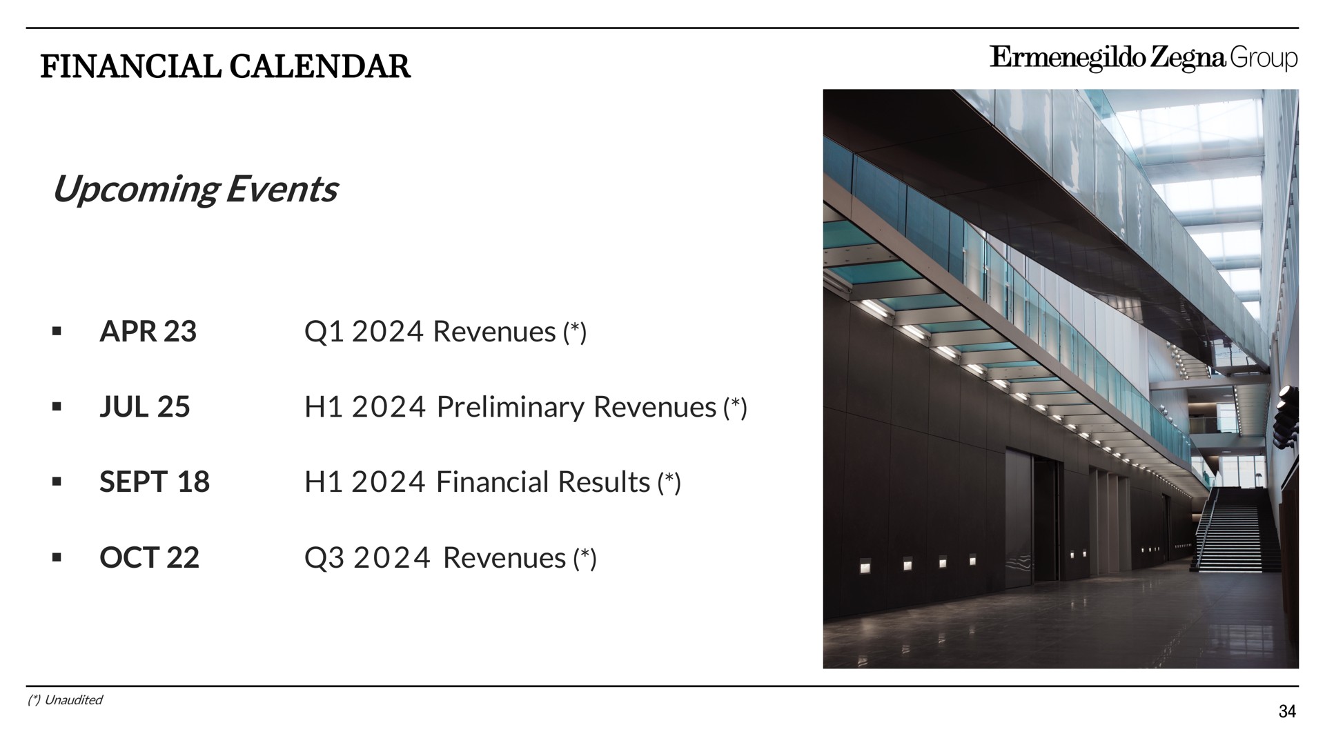 financial calendar revenues preliminary revenues sept financial results revenues upcoming events group | Zegna