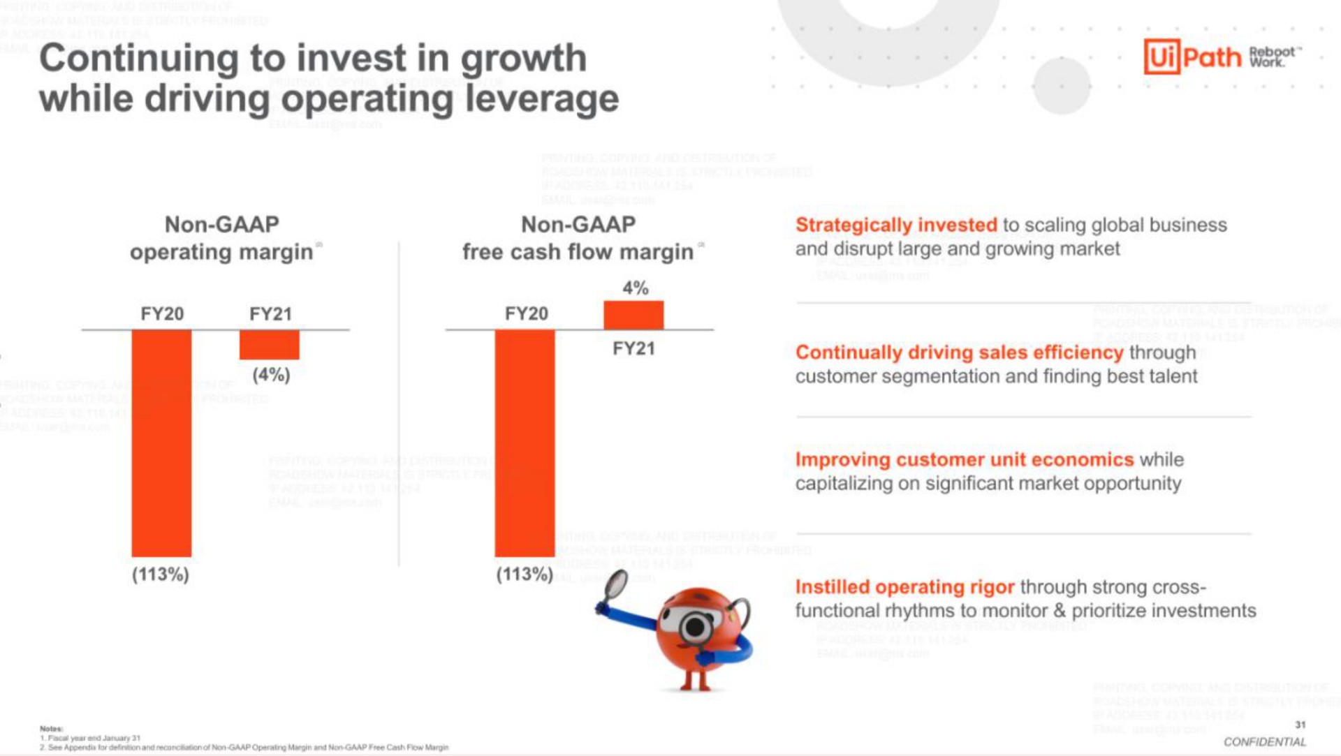 continuing to invest in growth while driving operating leverage path bee | UiPath