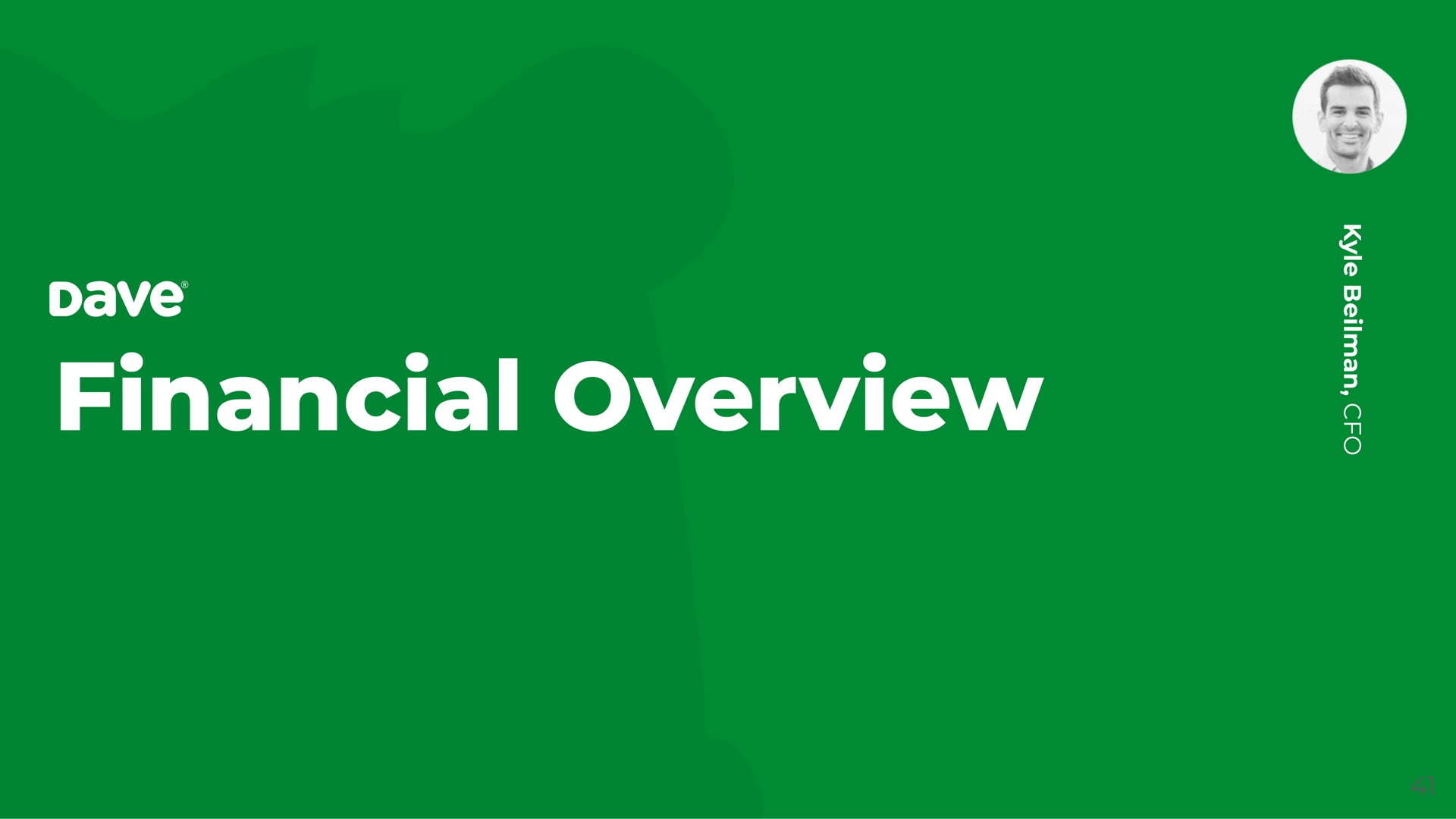 financial overview | Dave
