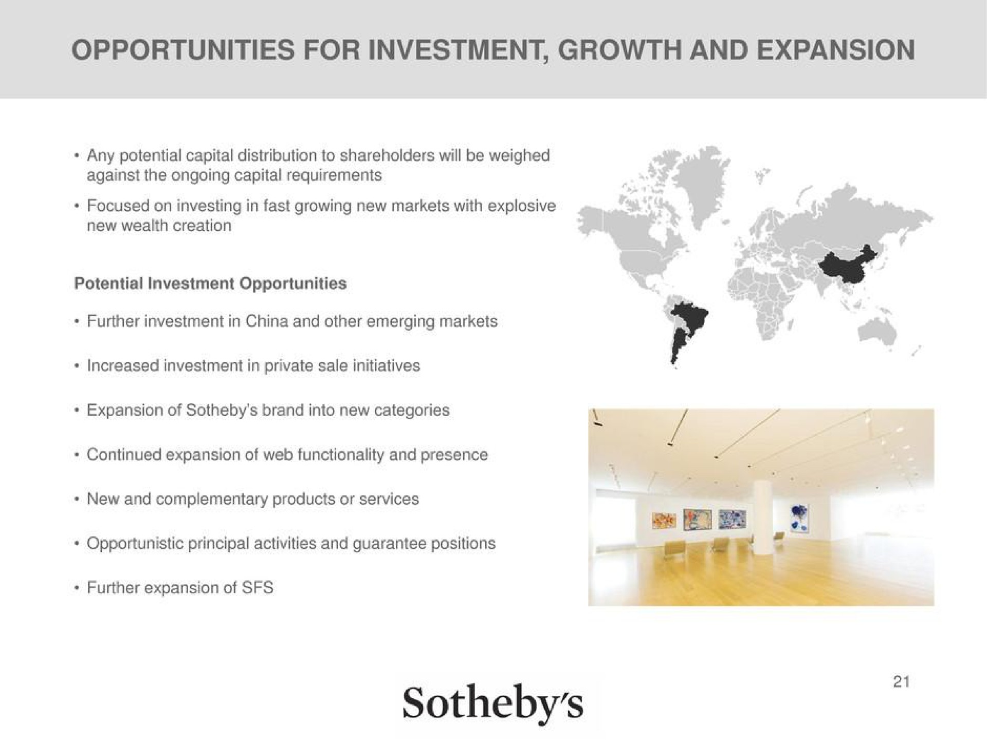 opportunities for investment growth and expansion | Sotheby's