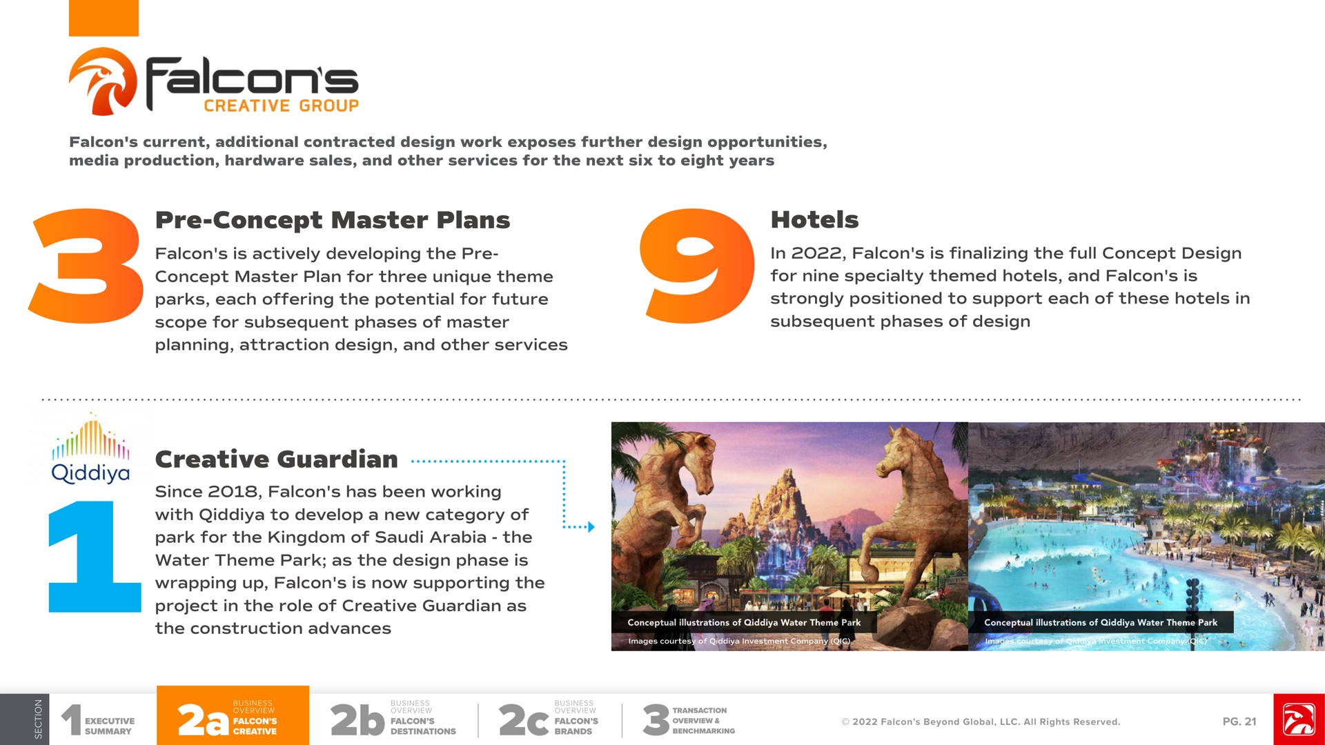 concept master plans falcon is actively developing the concept master plan for three unique theme parks each offering the potential for future scope for subsequent phases of master planning attraction design and other services hotels in falcon is finalizing the full concept design for nine specialty themed hotels and falcon is strongly positioned to support each of these hotels in subsequent phases of design creative guardian since falcon has been working with to develop a new category of park for the kingdom of the water theme park as the design phase is wrapping up falcon is now supporting the project in the role of creative guardian as the construction advances falcons it tat | Falcon's Beyond