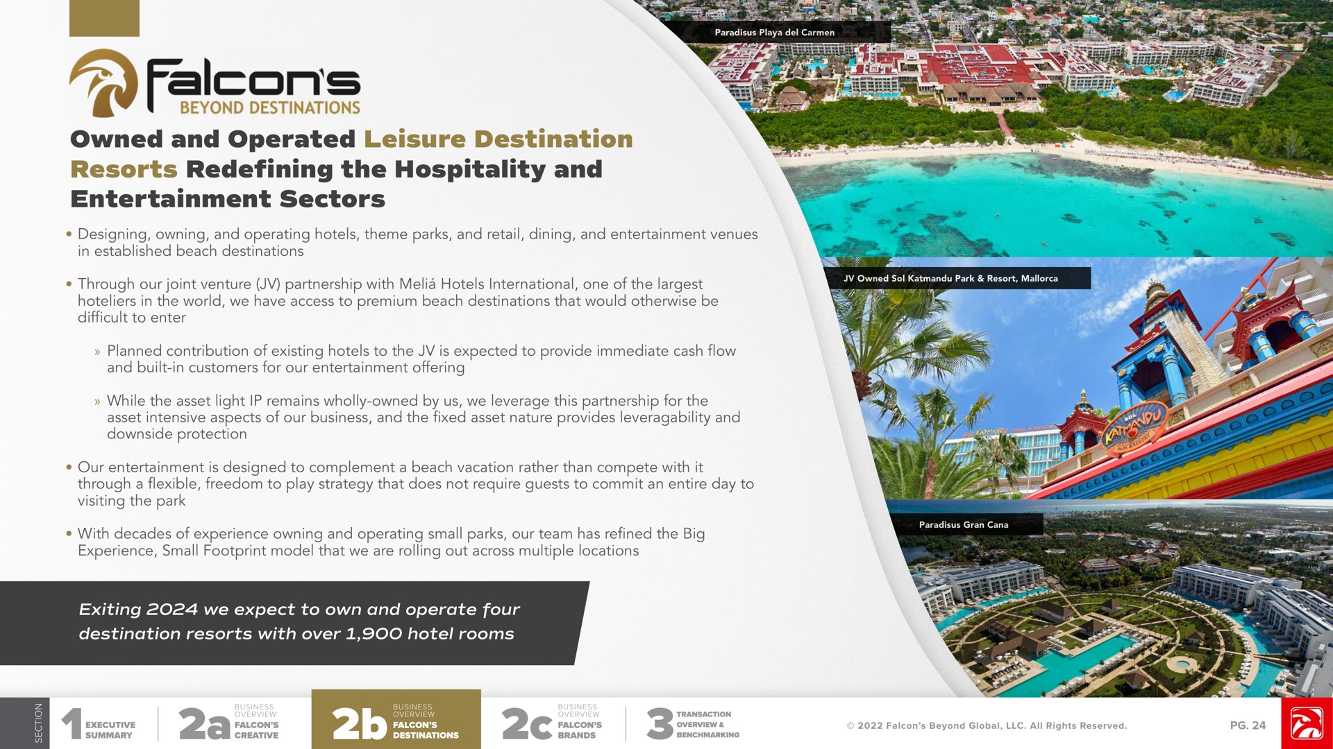 owned and operated leisure destination resorts redefining the hospitality and entertainment sectors exiting we expect to own and operate four destination resorts with over hotel rooms falcons | Falcon's Beyond