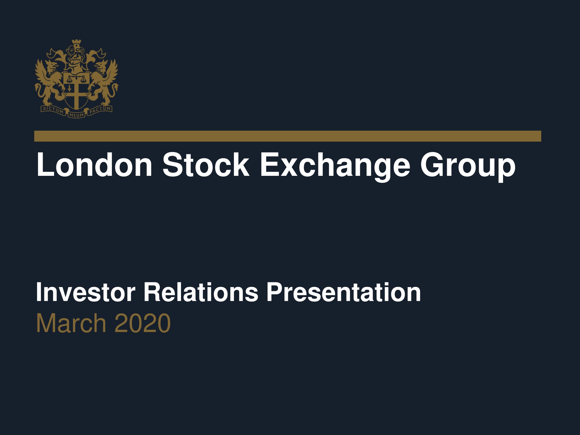 stock exchange group investor relations presentation march | LSE