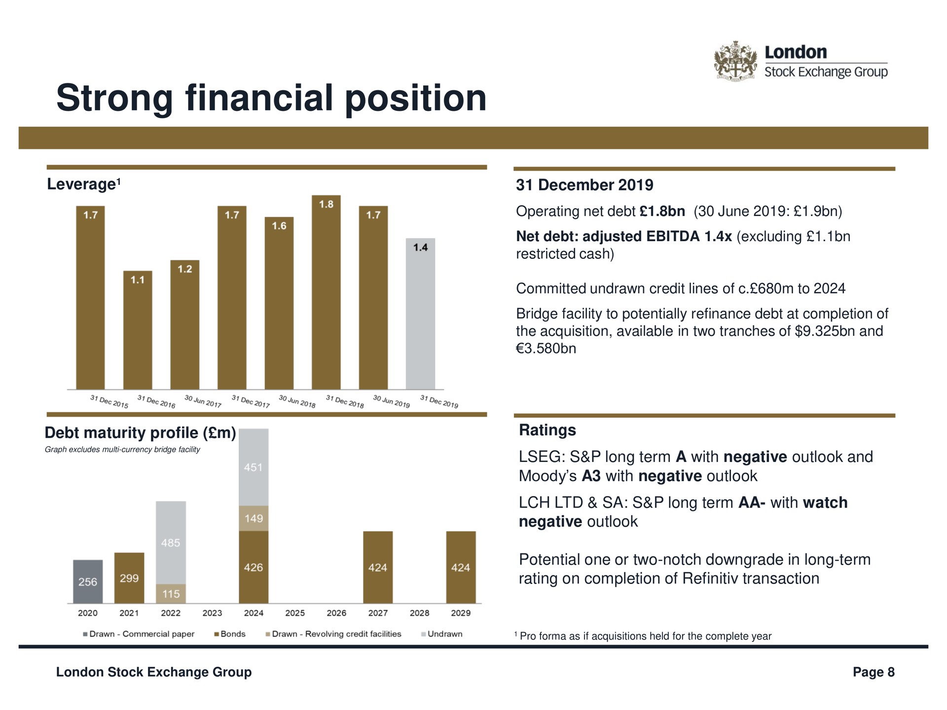 strong financial position a | LSE