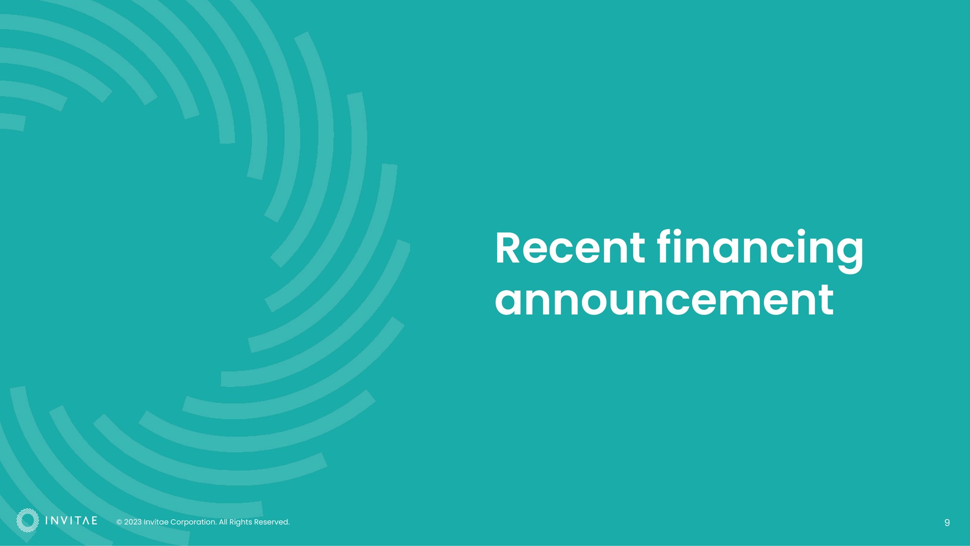 recent financing announcement | Invitae