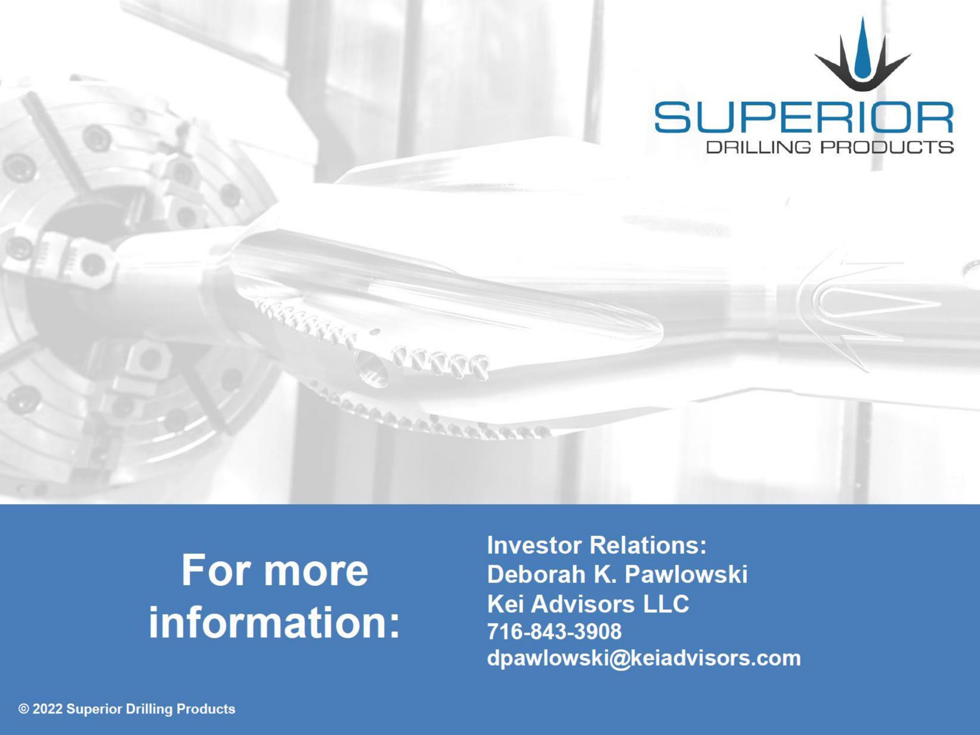superior for more information | Superior Drilling Products
