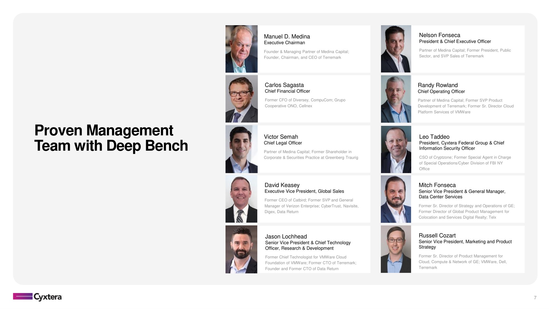 proven management team with deep bench | Cyxtera