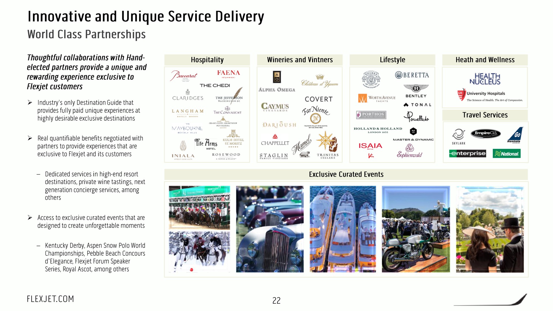 innovative and unique service delivery world class partnerships | FlexJet