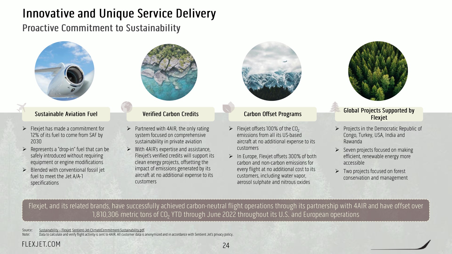 innovative and unique service delivery commitment to | FlexJet
