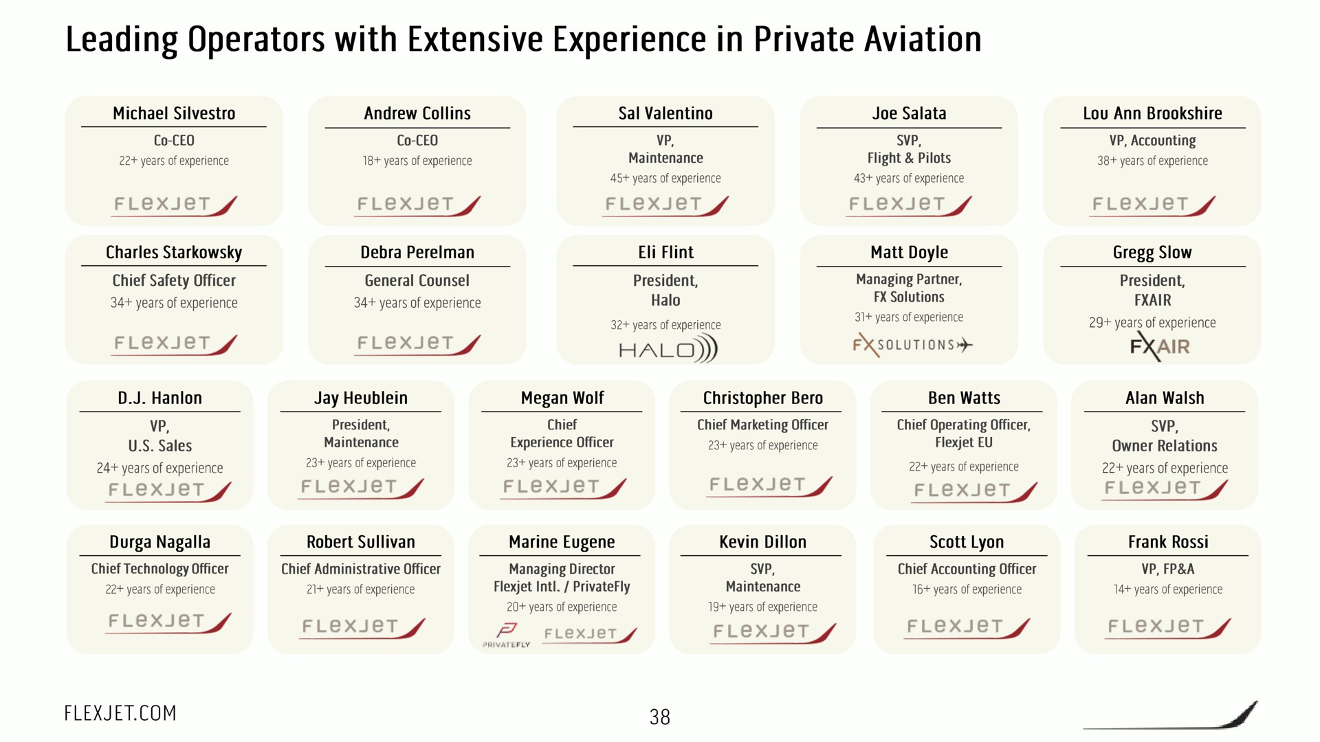 leading operators with extensive experience in private aviation halo | FlexJet
